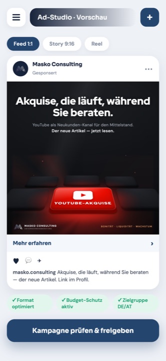 Ad-Studio Vorschau auf dem Handy